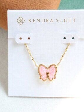 Kendra Scott Gold Haley Bow Blush Mother-of-Pearl Necklace